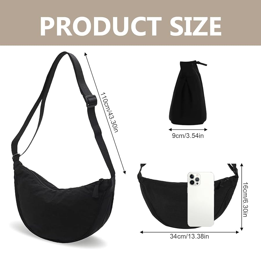 Eniyou Women's Nylon Waist Bag Cross-Moon Bag Compatible