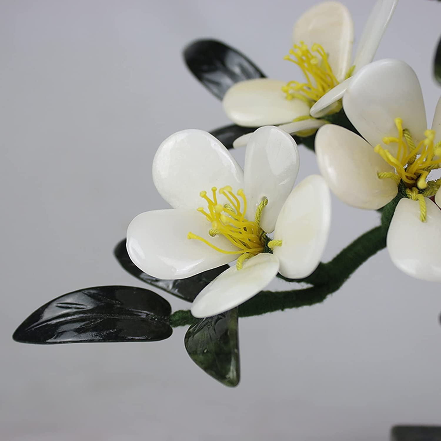 Árbol Bonsái Artificial En Maceta, Orquídea Blanca Jade, Bonsái Artificial para Escritorio, Adorno De Árbol Falso para El Hogar Y La Oficina, Decoración De La Suerte