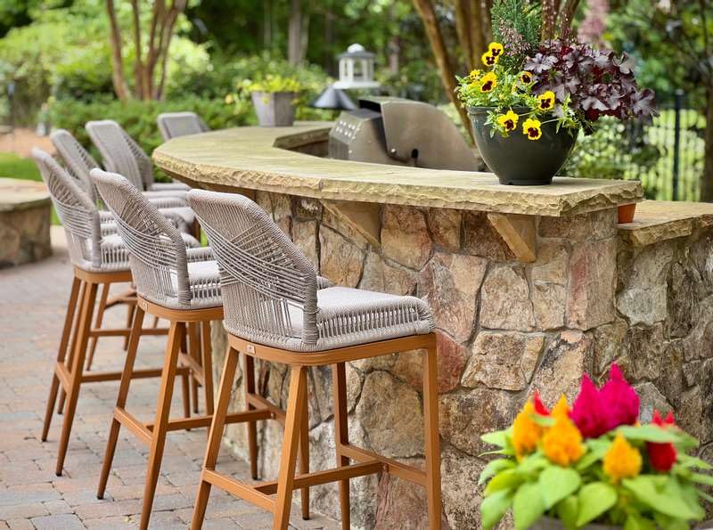 PURPLE LEAF Outdoor Counter Height Bar Stools