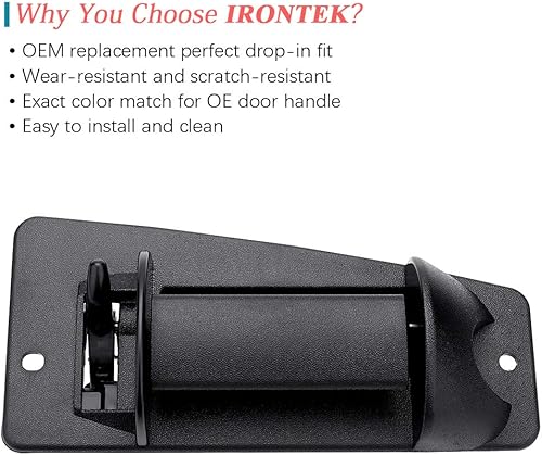 Miniatura 10 de IRONTEK 1 par de repuestos para manijas de puerta trasera para Chevy Silverado y GMC Sierra 1999-2007, se adapta al lado izquierdo del conductor y
