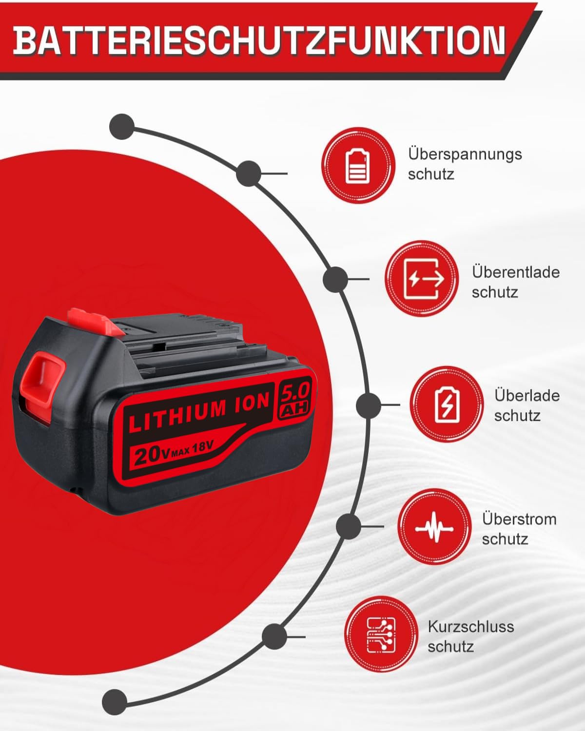 PDstation 2 Stück LB2X4020 5,0Ah 18V/20V Ersatzakku für Black + Decker 18V Akku 20V Max Li-Ion Kompatibel mit Black + Decker Akku 18V BL2018 BL2018-XJ BL1518 BL4018 LBXR20 LBXR2020