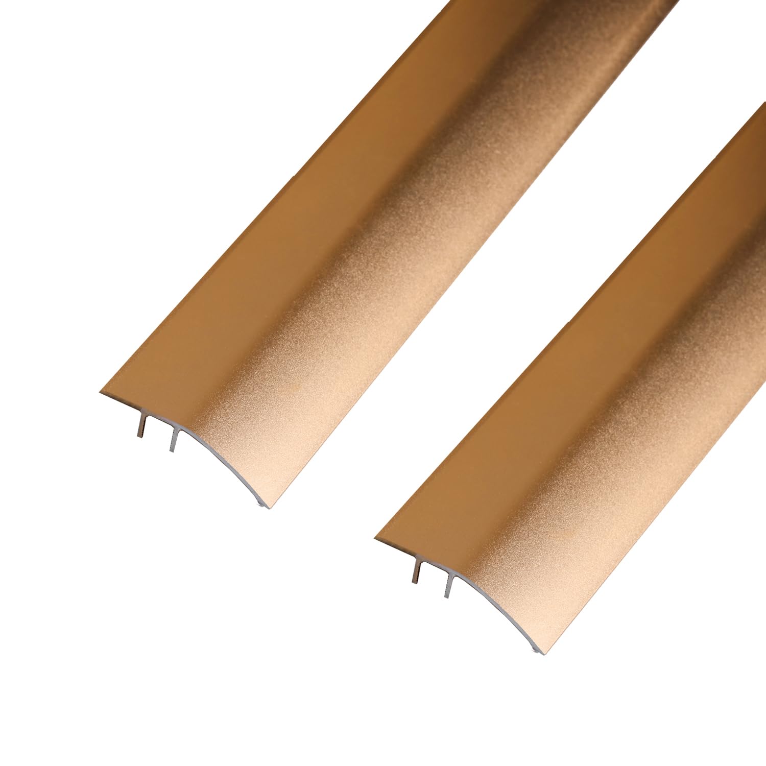 2Pack 1.2M Aluminum Floor Transition Strip Door Bar,Floor Bar for Doorways Threshold Ramp Tile Laminate Planks,Suitable for Height Difference 6-12mm(Brushed Gold,4.3cm)