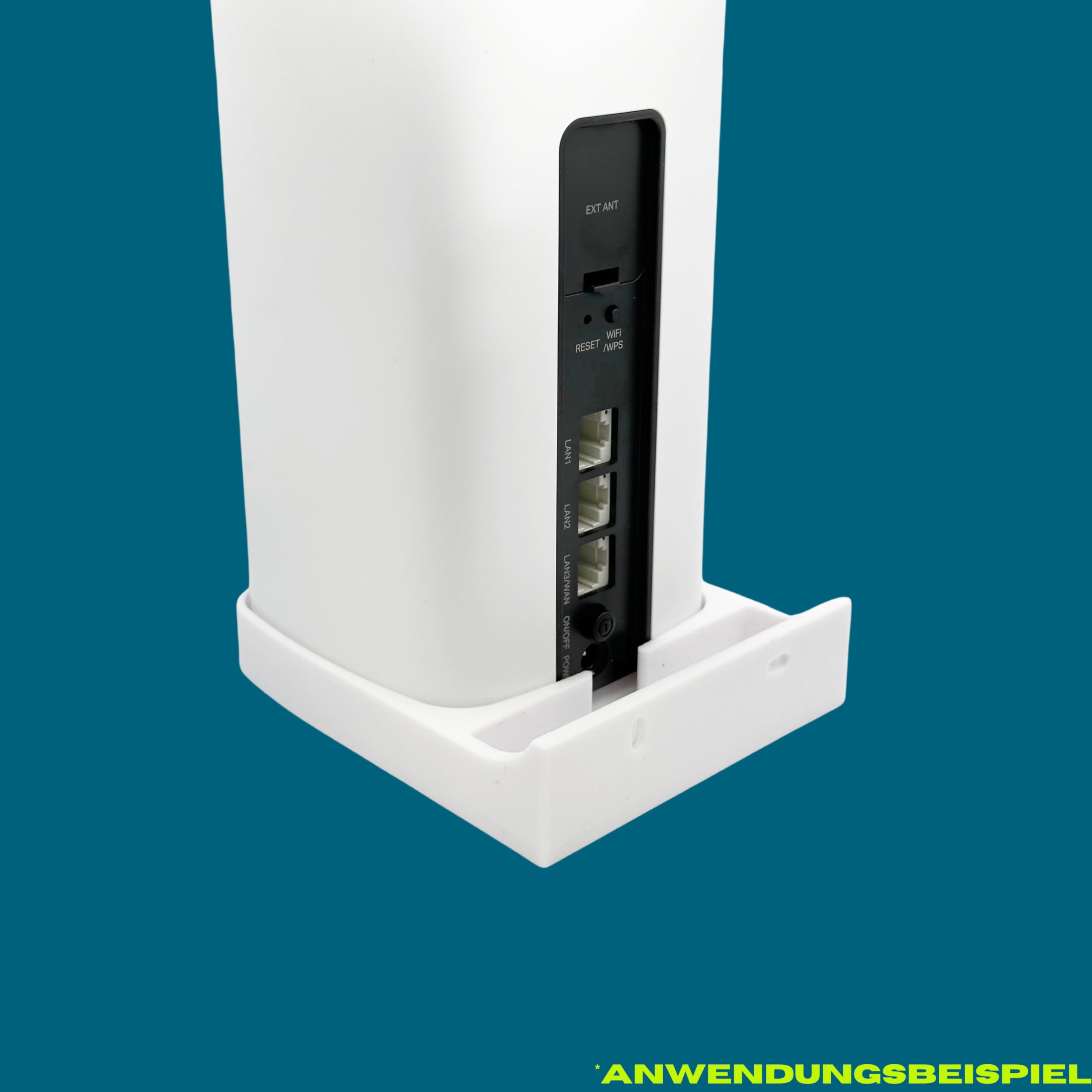 Uchwyt ścienny do routera TP-Link Archer NX200 LTE WLAN 5G, montaż ścienny, tworzywo sztuczne, biały, z półką na kabel, Made in Germany