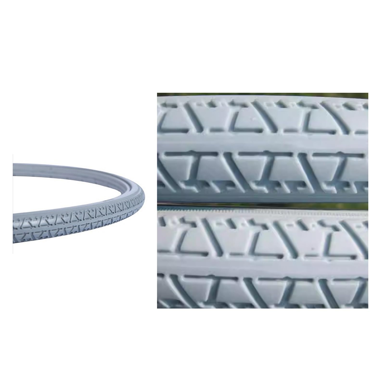 Pneumatico Pieno 20/22/24x1 3/8, PU Nero e Grigio, Pneumatico antiforatura e Senza Aria, Adatto for Ruote Posteriori di sedie a rotelle(Gray,24 Inches)