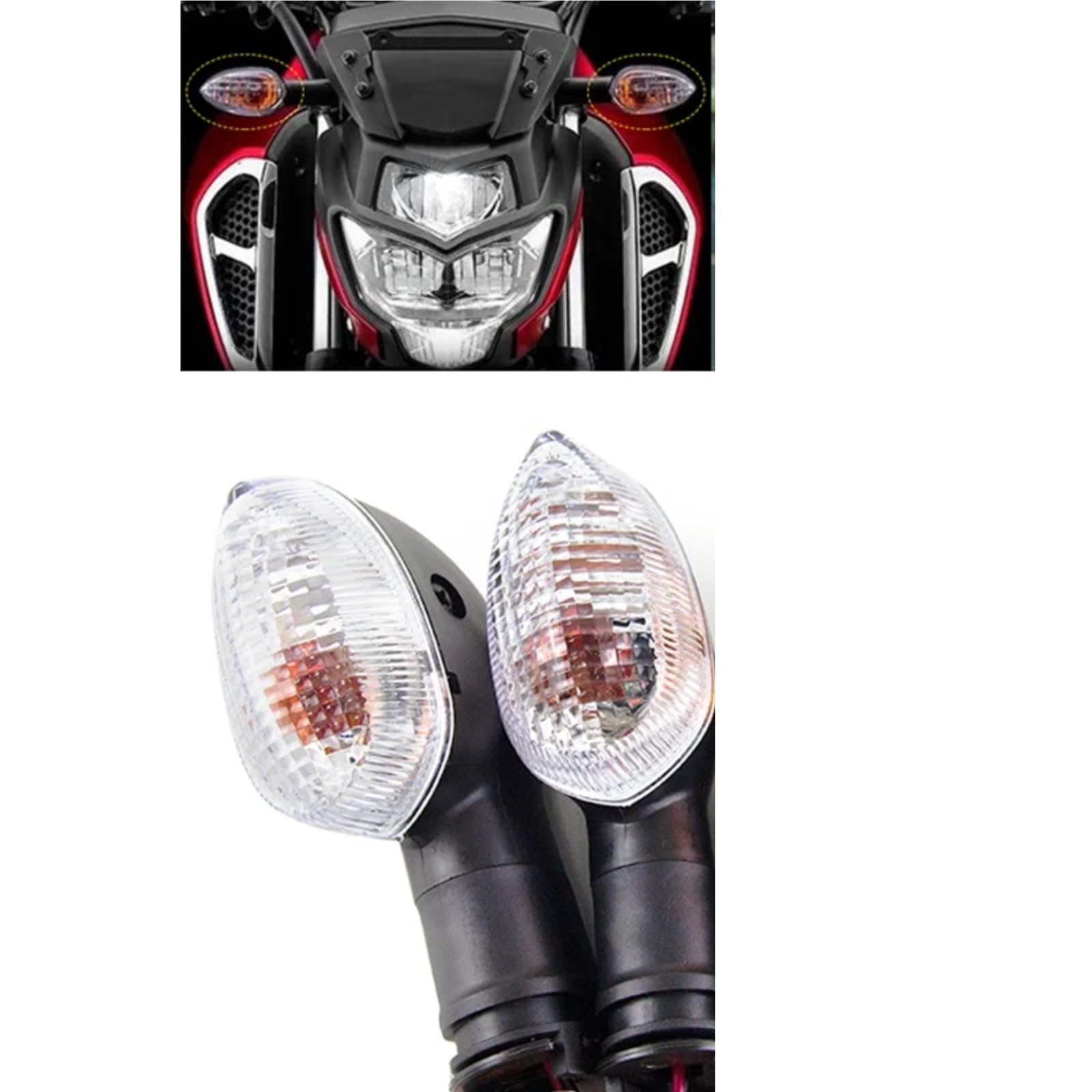 Per MT-07 Per FZ-09 Per MT-09 2014 2015 2016 2017 2018 2019 2020 Per MT-25 Per FZ-07 2015-2020 Indicatore Di Direzione Luminoso Anteriore O Posteriore 12V(Clear)