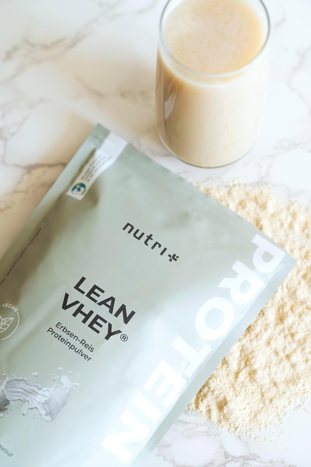 Proteine vegane in polvere senza soia - Vaniglia 600 g - Proteine vegan senza glutine, lattosio, zucchero - Nutri + Lean Vhey Pea Protein - Proteina in polvere vegana - Made in Germany