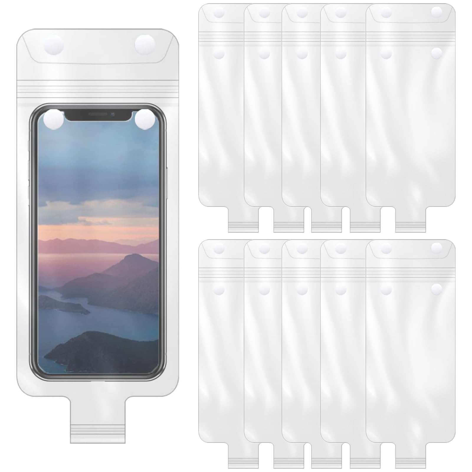 スマホ 防水ケース 【10個入り】携帯電話用防水バッグ 充電可能 防塵 防雨 雨対策 水泳 お風呂 配達員用 タッチ操作可能 旅行者用 アウトドア愛好家 (透明)