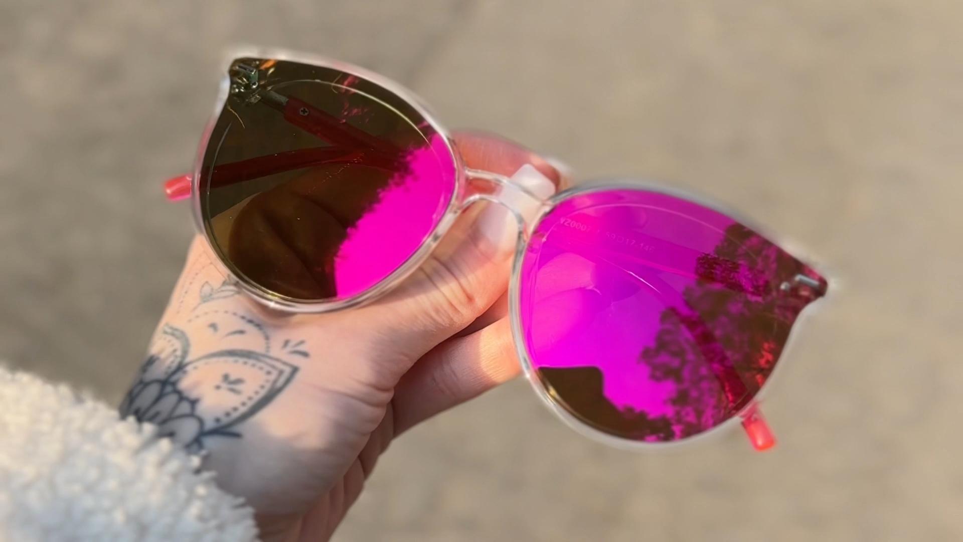 ✨ Women Pink Retro Round Sunglasses Polarized Shade Lightweight Frame Sunglasses Rose Gold Retro-Vintage Metal Round Gradient Sunglasses with  main image 2