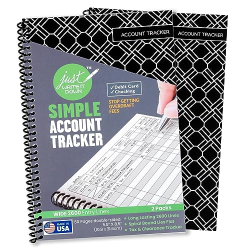 Carnet de vérification et cartes de suivi de compte tracker simple noir x2