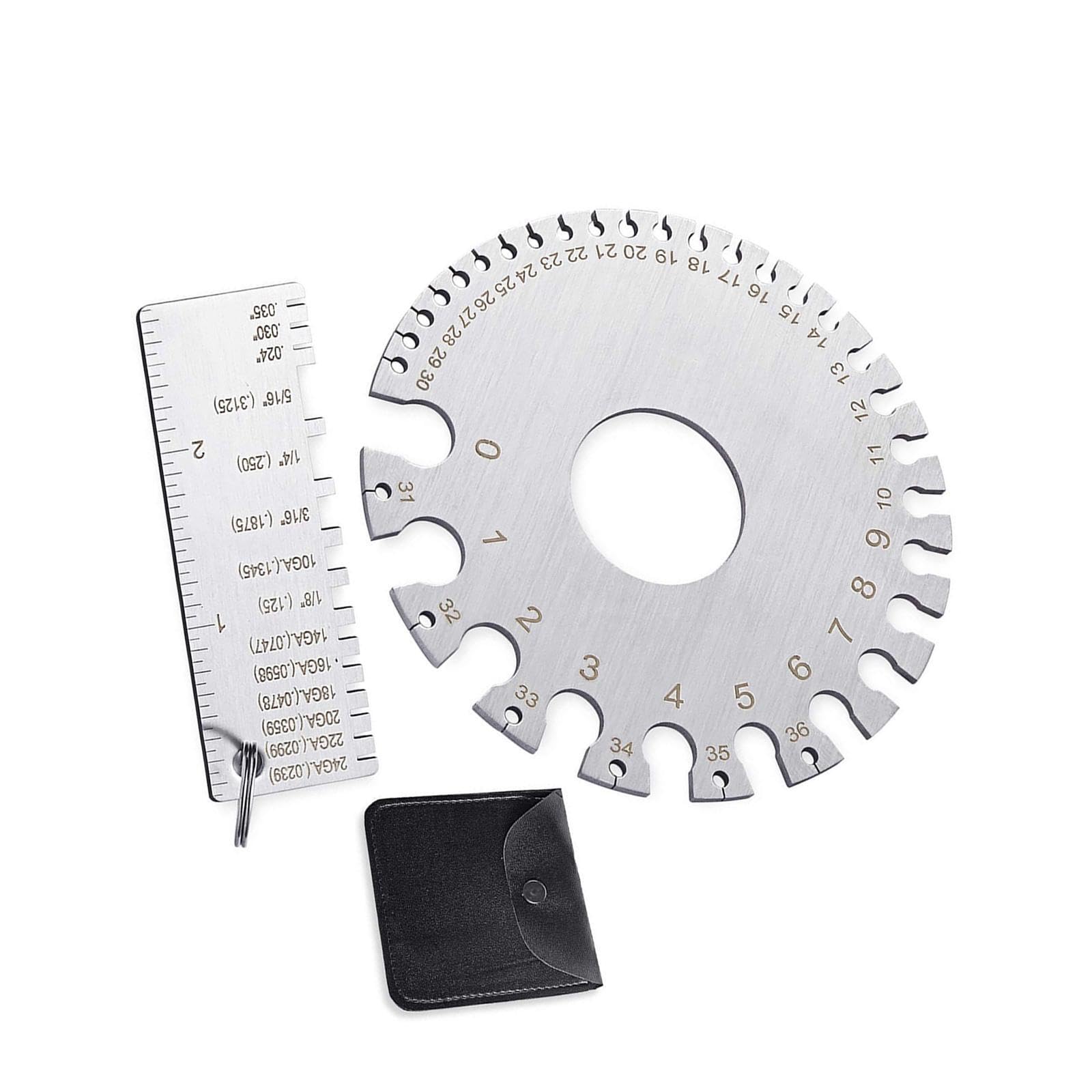 Puxzyax Compact Metal Thickness Gauge Tool Reliable Practical Measuring Tool Welding Thickness Gauge 1 Round Ruler Metal Sheet Guage Sturdy Accessories