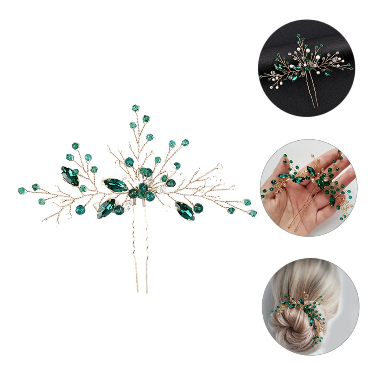 Healeved Lot De 5 Épingles À Cheveux En Strass Pour Chignon De Mariée