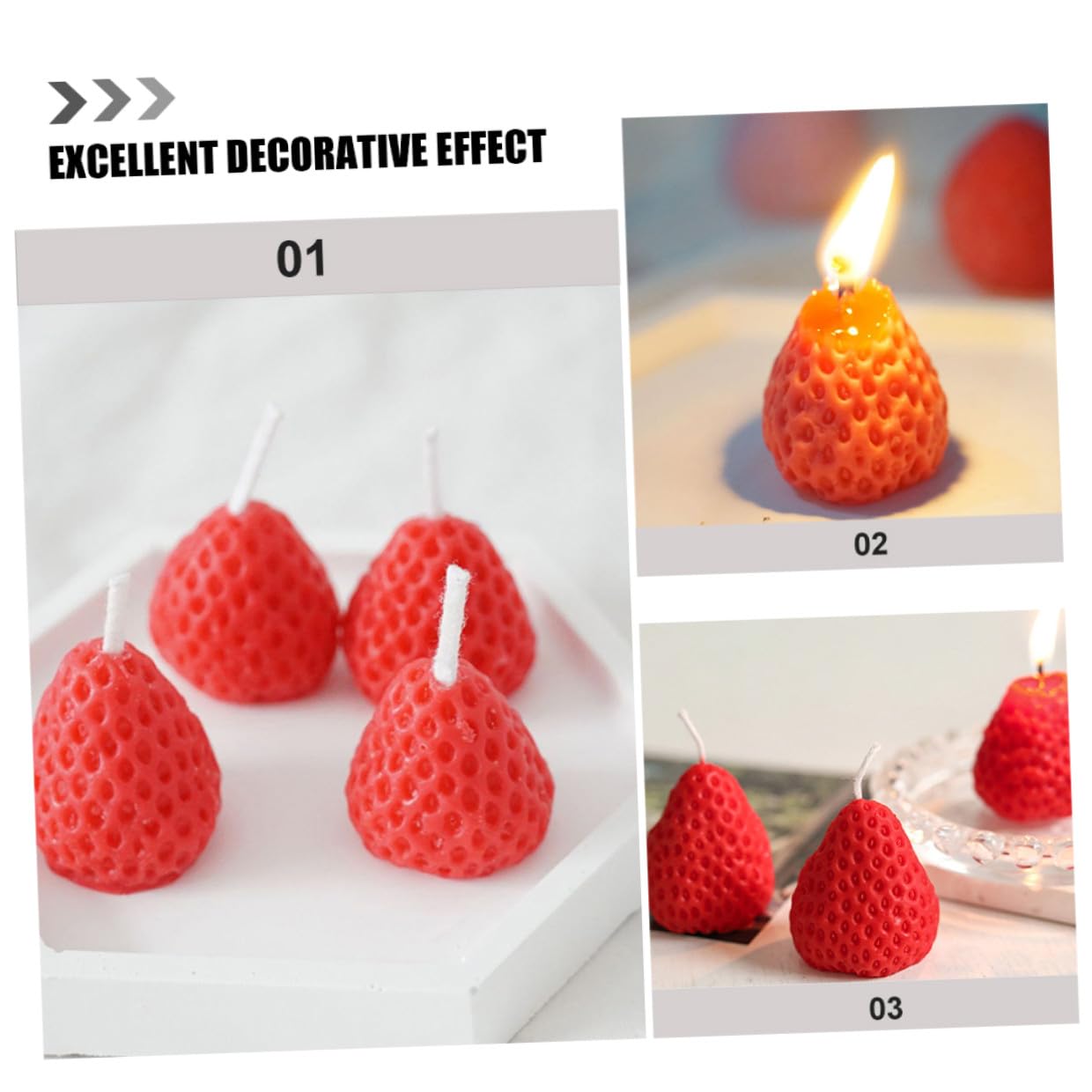 SUPVOX Set da 9 Candele Candele Profumate alla Fragola Design Realistico Piccole per Matrimoni e Feste Decorazioni per Casa e Bomboniere Festose