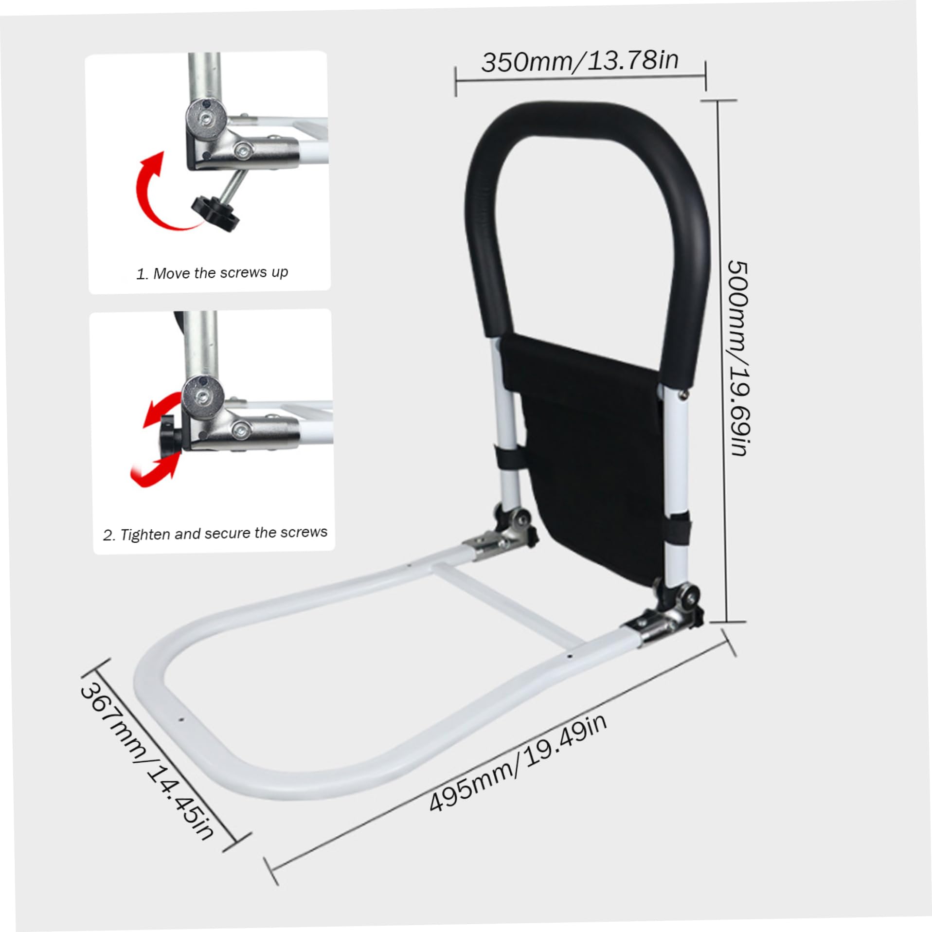 Rieles de cama para adultos mayores Rieles de cama de altura de seguridad Rieles auxiliares de cama ajustables para personas mayores, Rieles laterales de cama plegables con bolsillo de almacenamient