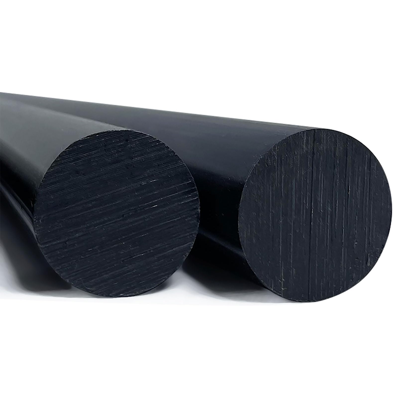 Tiges en nylon PA6 noires, paquet de 2 barres en plastique d'ingénierie robustes de 50 cm Ø35–65mm for le tournage CNC, l'usinage et les projets de bricolage industriel(60mm)