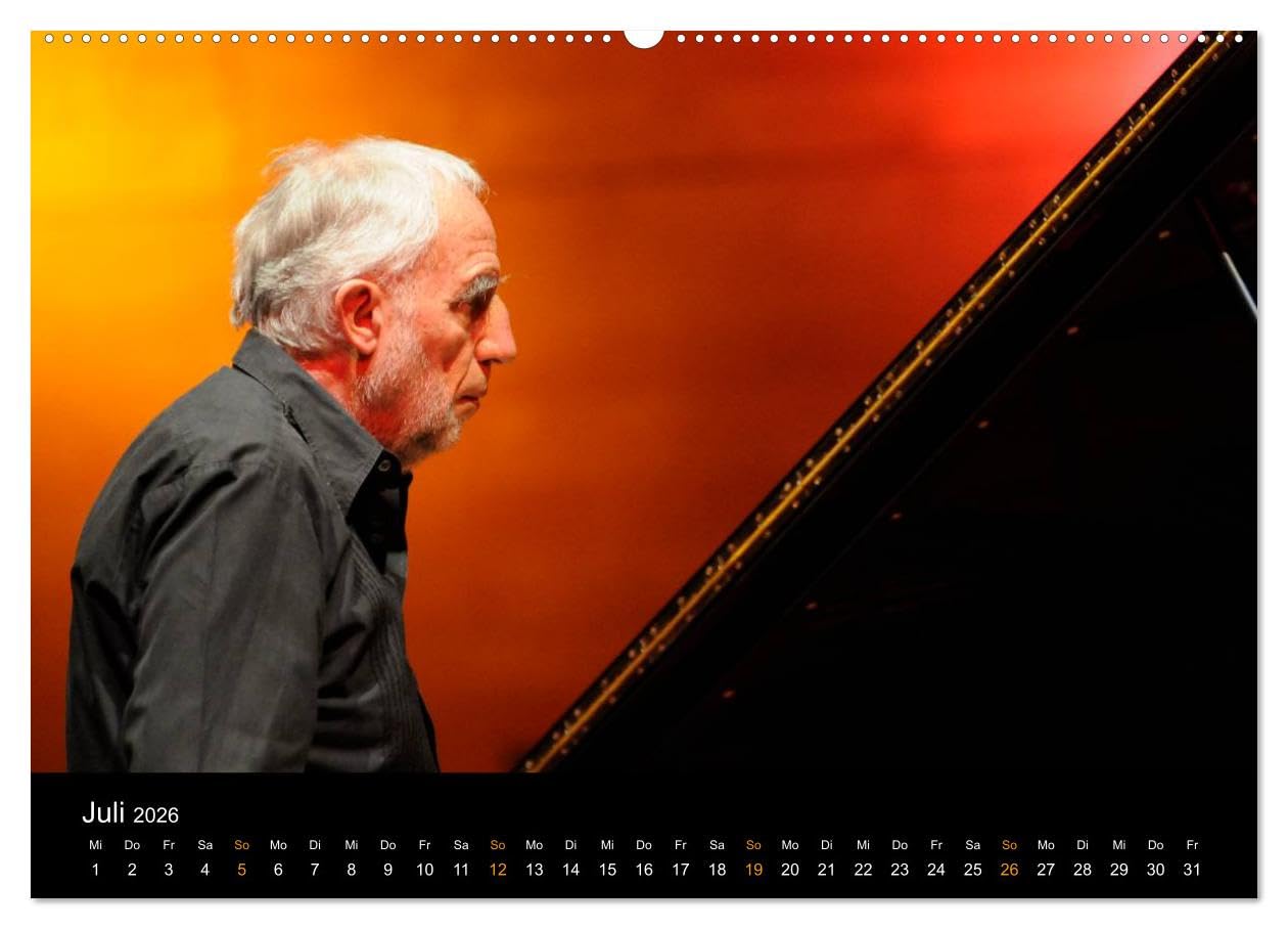 Jazz Pianisten 2026 (hochwertiger Premium Wandkalender 2026 DIN A2 quer), Kunstdruck in Hochglanz: Sensible Momentaufnahmen berühmter Tastenkünstler (CALVENDO Kunst)