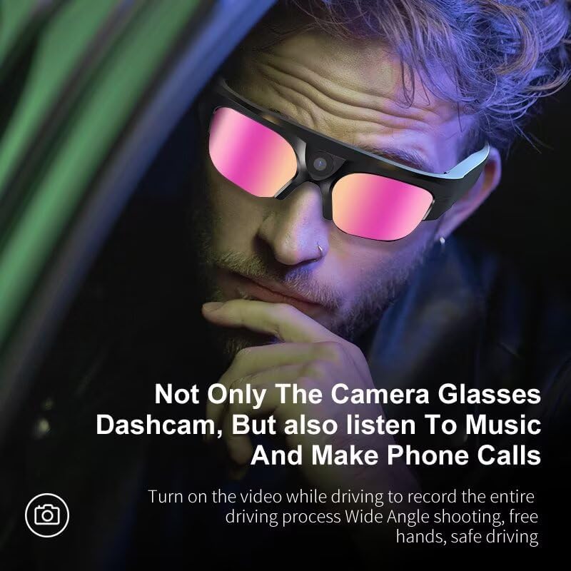 Glasses used as a dashcam while driving