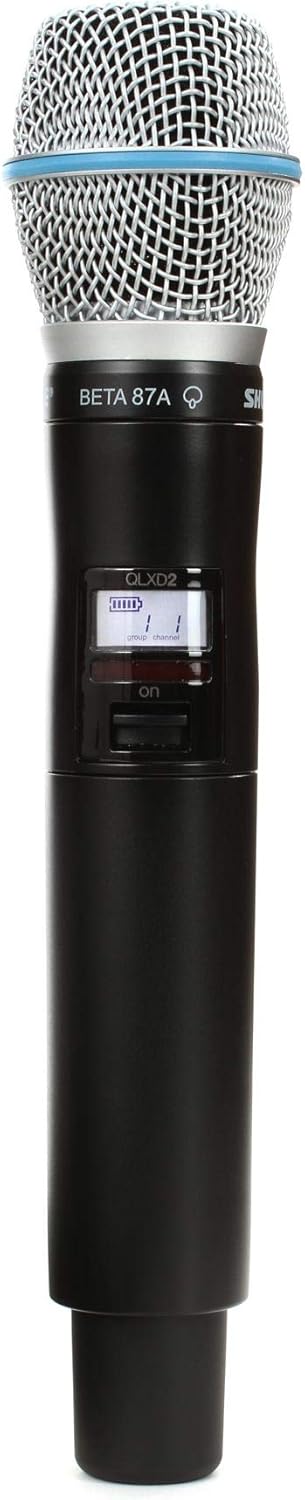 Shure QLXD2/B87A Wireless Handheld Microphone Transmitter with BETA 87A Capsule (Receiver Sold Separately)