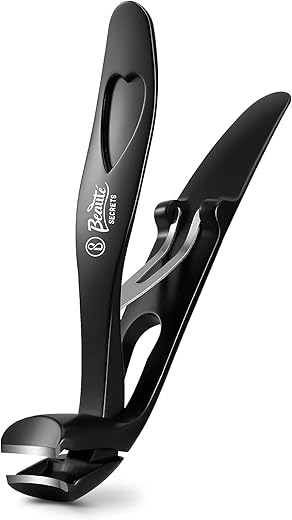 Beauté Secrets Large Nail Clippers 4 times wider jaw opening Nail Cutter, 9mm wide with a 7-shape angled head for precision trimming (BS-PNT-515)