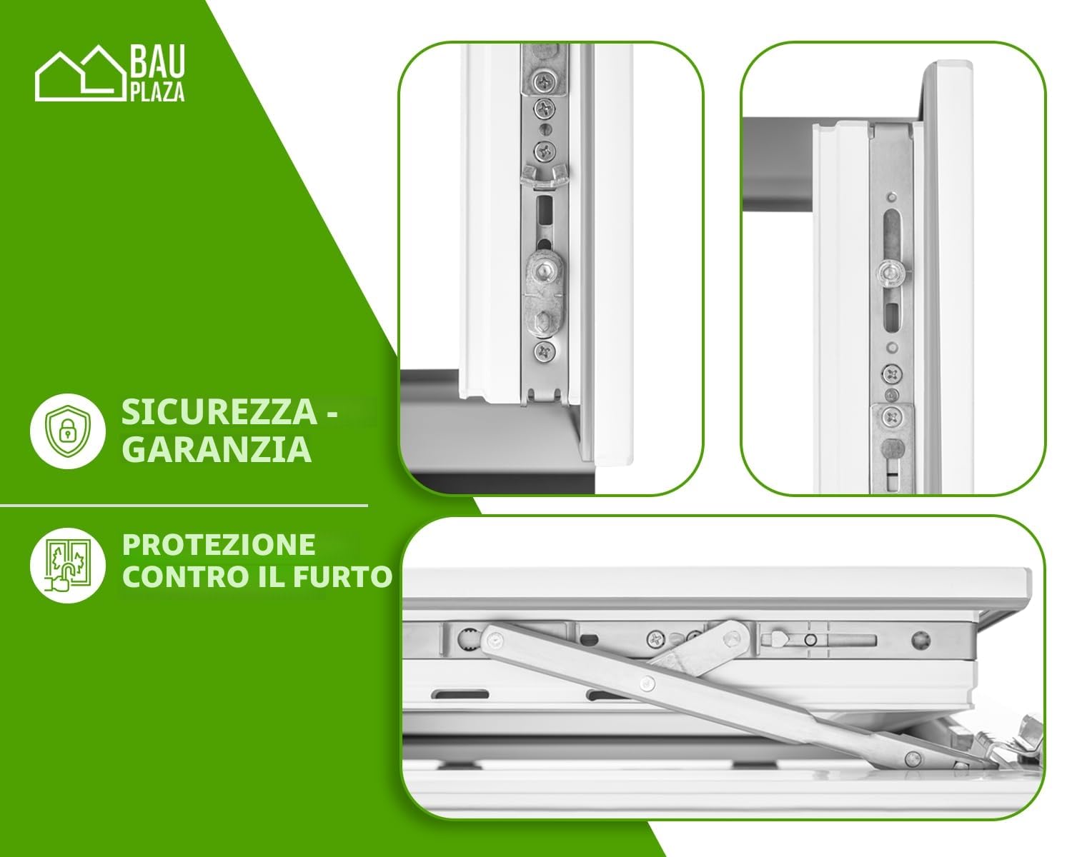 Finestra Serramenti in pvc Bianco - Vetro camera Larghezza x Altezza 50 x 100 cm apertura Destra 500 x 1000 mm Funzione Girevole - Ottima scelta