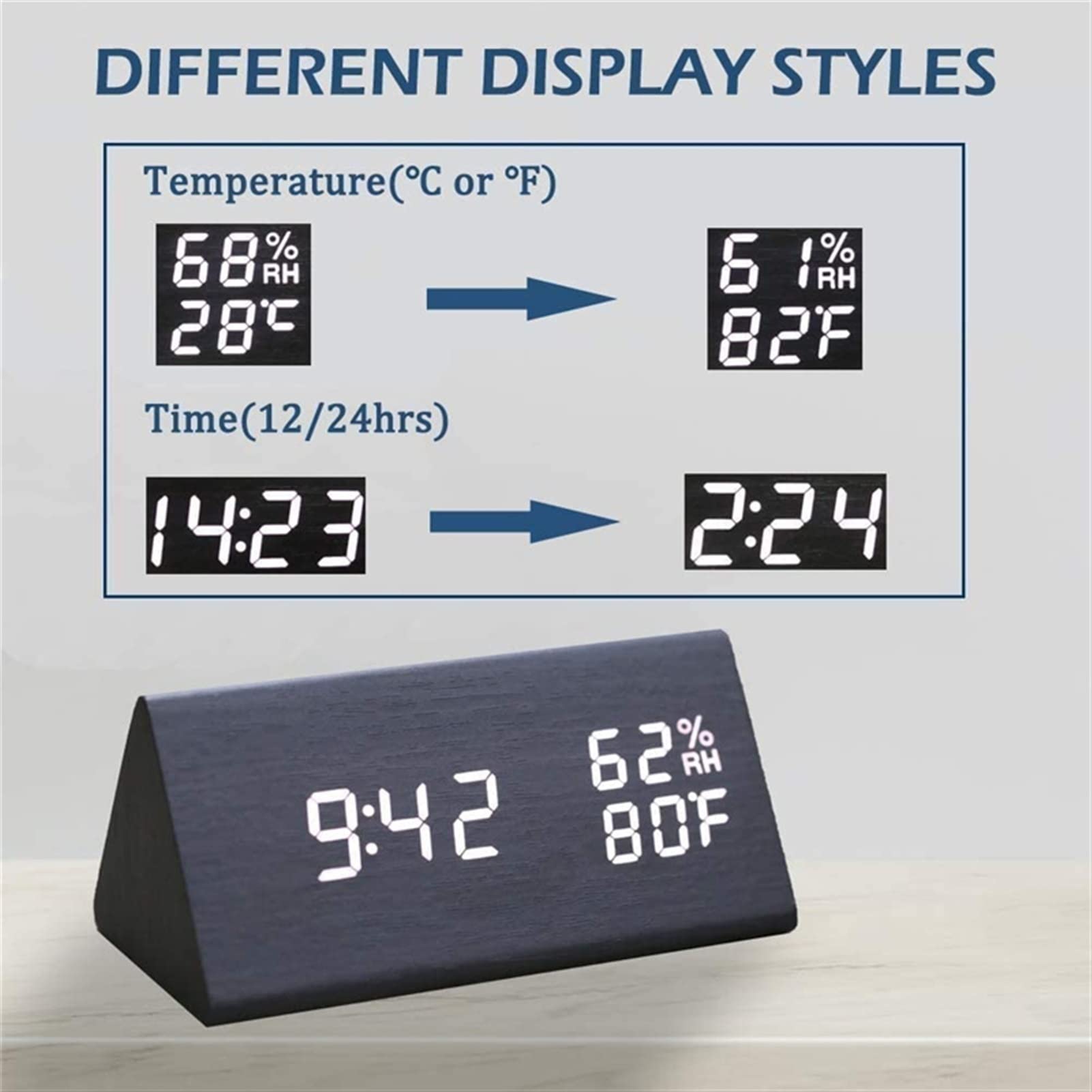 木製デジタル置時計 LEDディスプレイ 6桁 Amazon.co.jp: 目覚まし時計木製デジタル目覚まし時計LEDタイム