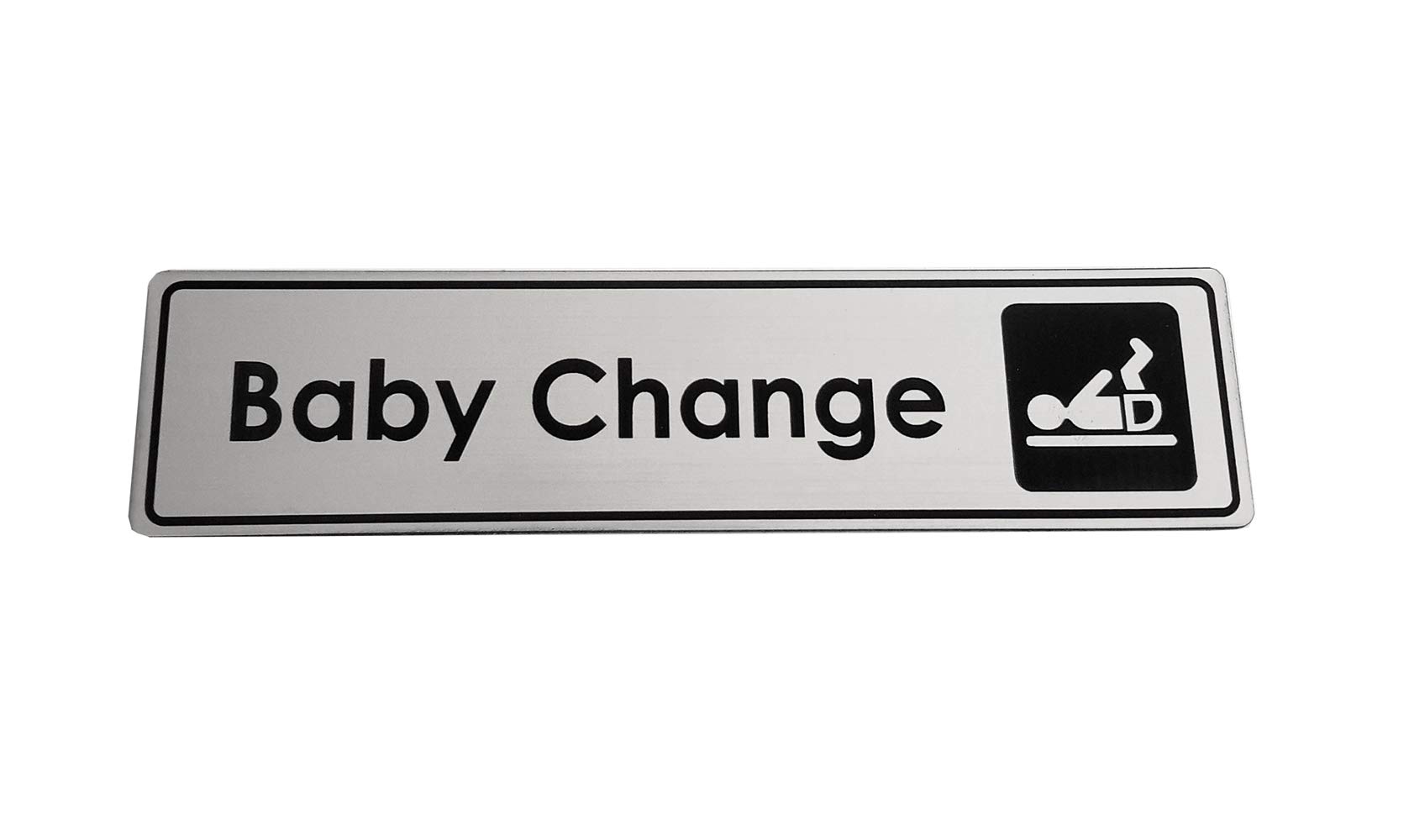 SILVER Baby Change Door Sign for Business Restaurants, Bars, Cafe, Hotels, 5cm x 19.5cm - Image 3