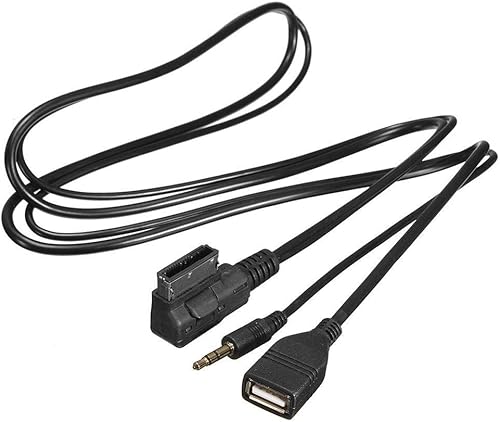 Miniatura 6 de Aramox Cable AUX, MDI MDI AMI MMI Interfaz USB+Cable AUX para A6L A8L A4L