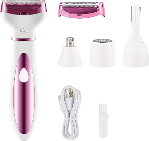 Pigeon Charm 4 In 1 Multi-Purpose Ipx5 Trimmer For Women|Stainless Steel Blade|Usb C Type Charging|Waterproof|1.5 Hr Runti...