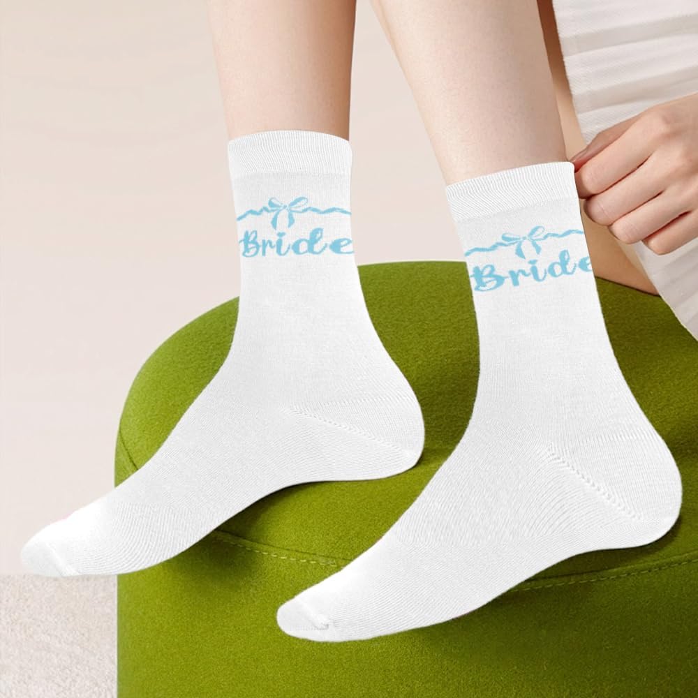 Bride Gifts for Wedding Day,Something Blue Gift for Bride to Be Gifts for Bachelorette Bridal Shower Wedding Registry Engagement Bridal Party Favors Honeymoon Gift Socks,Stocking Stuffers - Image 5