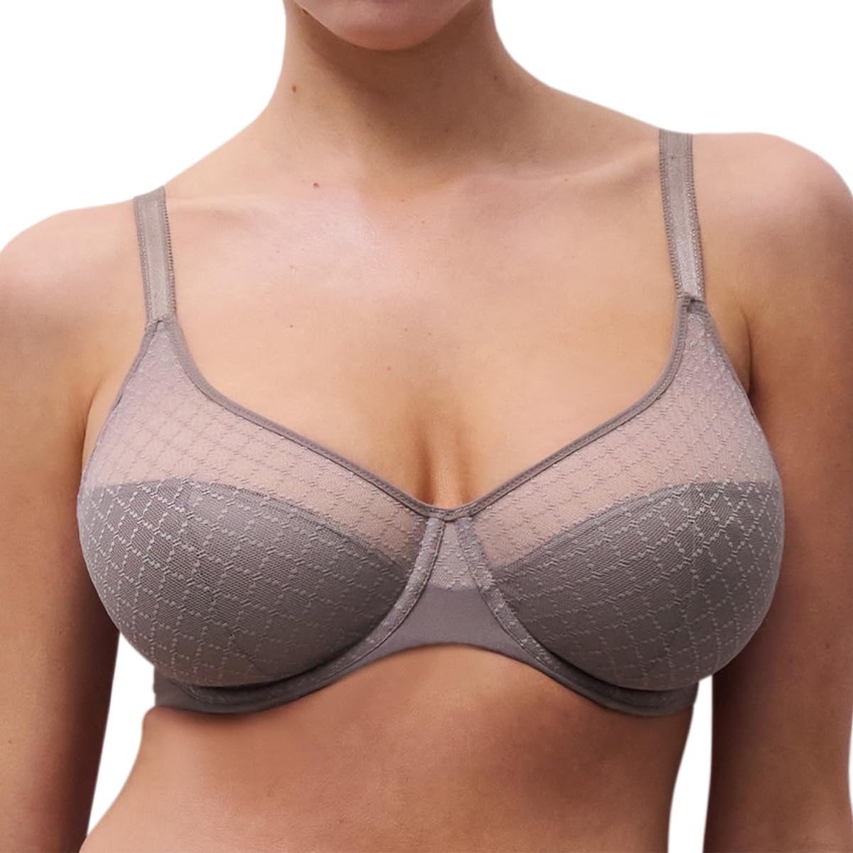 Chantelle Norah Chic Covering Moulded Bra Bronzed Taupe Grey 32F