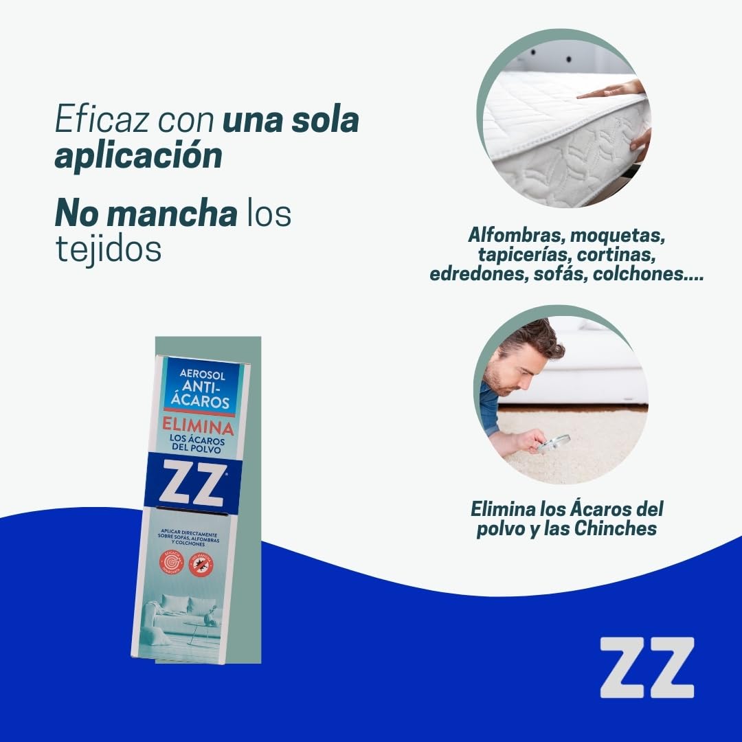 Zelnova Zeltia Aerosol Antiácaros | Spray con Eficacia Inmediata para Colchones y Tejidos | Protección Completa Contra Ácaros y Chinches | 200 ml