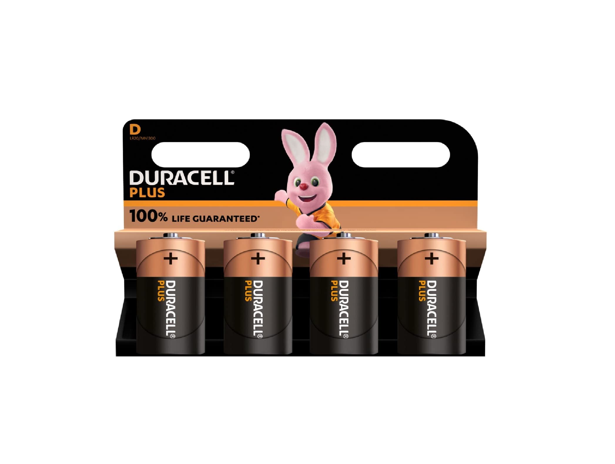 4X Duracell D Plus (1 Blister Pack of 4 Batteries) 4 Batteries (LR20/MN1300 Torch/Mono)