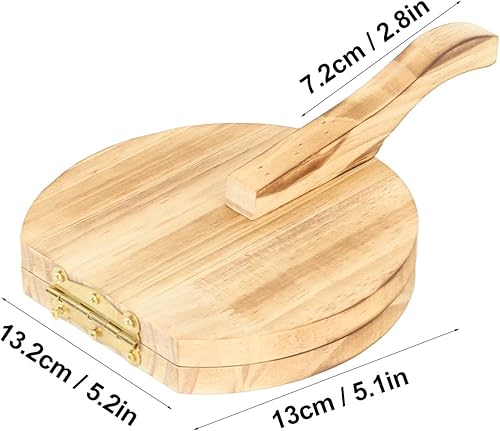Miniatura 2 de Herramienta de prensado de masa, herramienta de prensa de tortilla de maíz de madera, molde para hacer albóndigas con mango antideslizante,