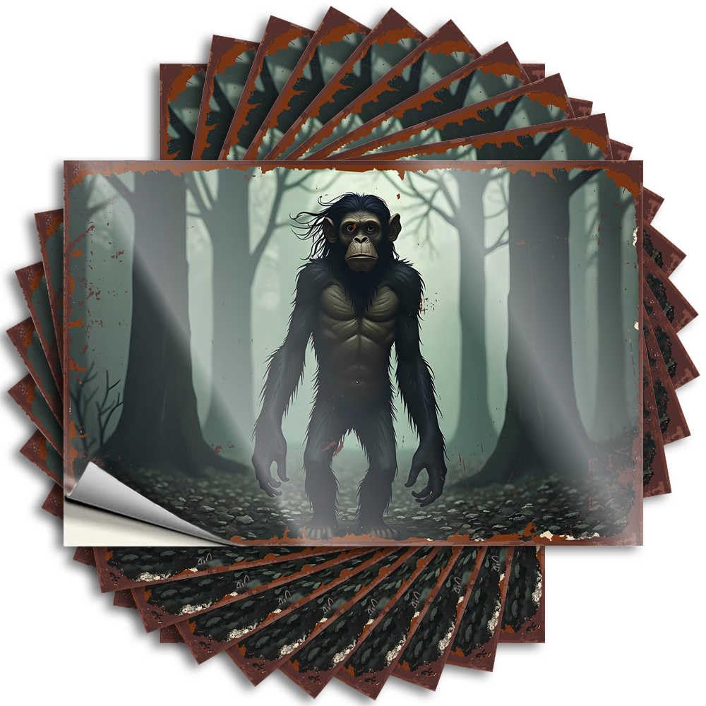 Decals Laptop Small Bigfoot in The Misty Forest: A Mysterious Encounter for Alcohol - Beer Easy Peel Removable(12X18CM)