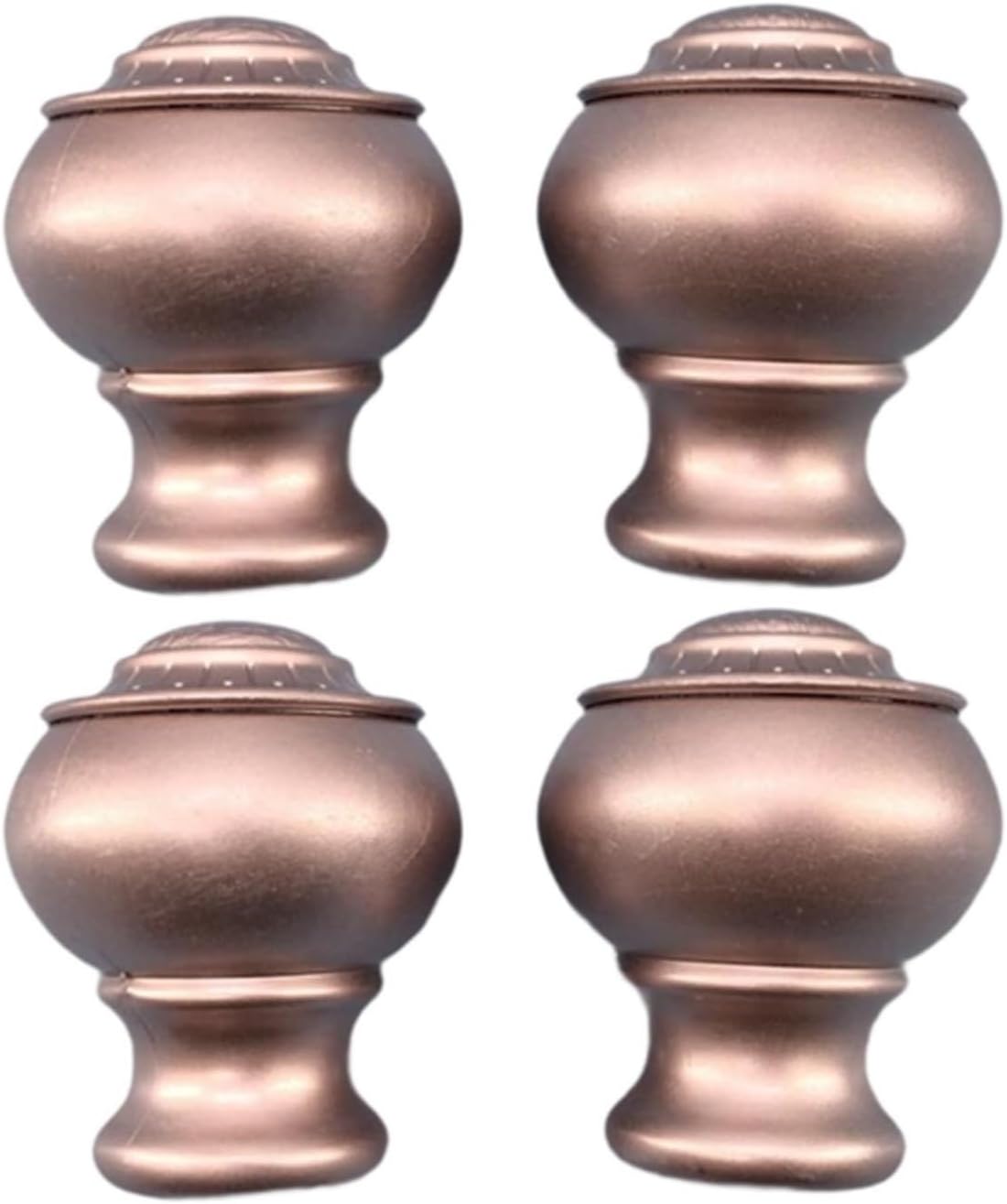 4X Curtain Rod Finials Replacement(Rose Gold)