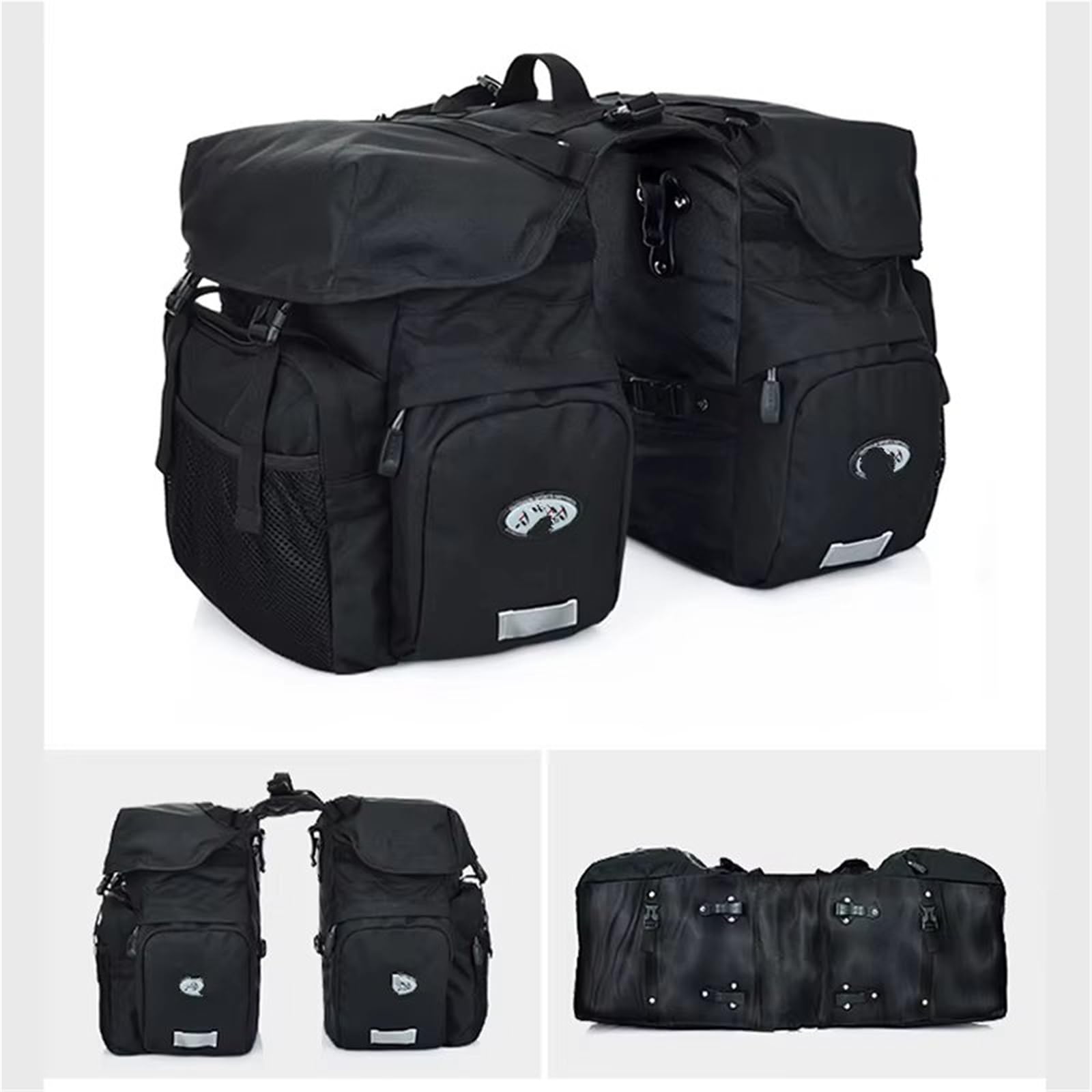 Bolsa de sillín Bolsa De Viaje para Hombre para Bicicleta Y Motocicleta Impermeable Opcional Bolsa para Sillín De Bicicleta Y Motocicleta Bolsa De Almacenamiento De Equipaje(Green Rain Cover)
