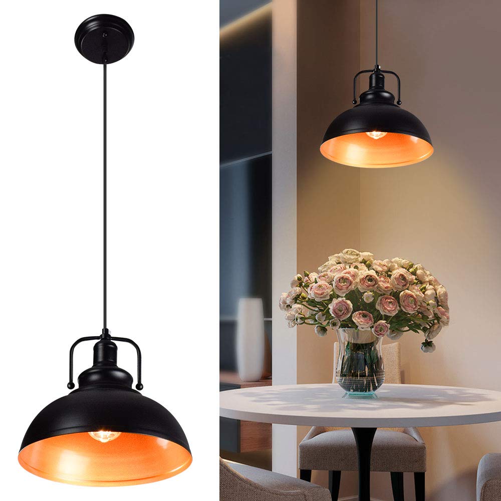 Retro Industrial Ceiling Lighting, BlackGolden Ceiling Pendant Light