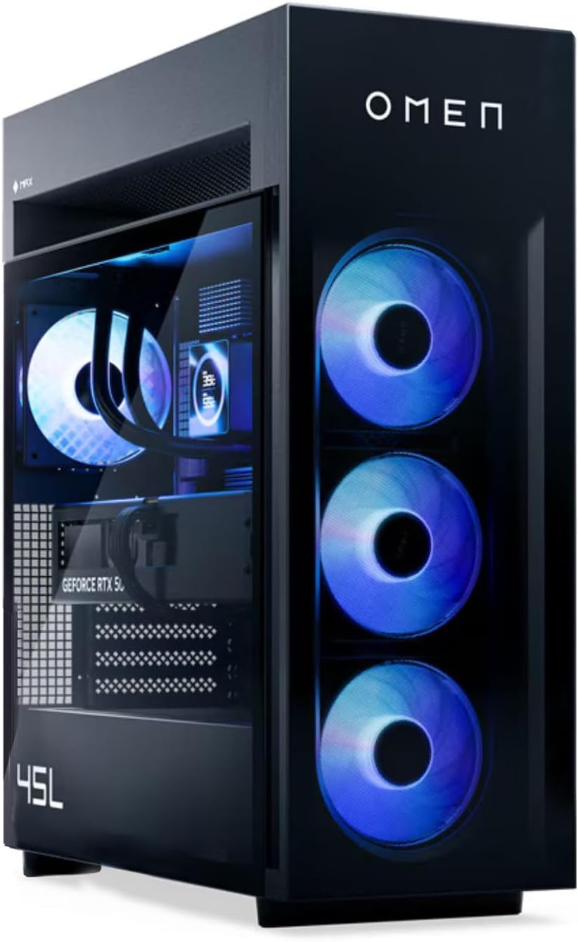 Amazon.com: PCONLINE HP Omen MAX 45L 5090 Gaming Desktop, AMD