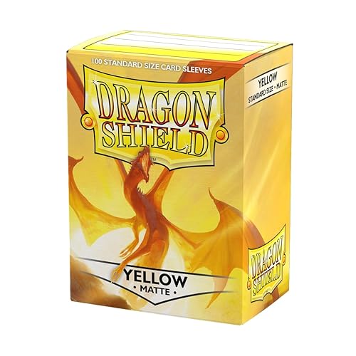 Dragon Shield | Standard Size Card Matte Sleeves | 100 CT - Smooth & Tough Premium TCG Sleeves | Compatible with Pokemon, Flesh & Blood, One Piece & Magic The Gathering | Yellow - Yellow