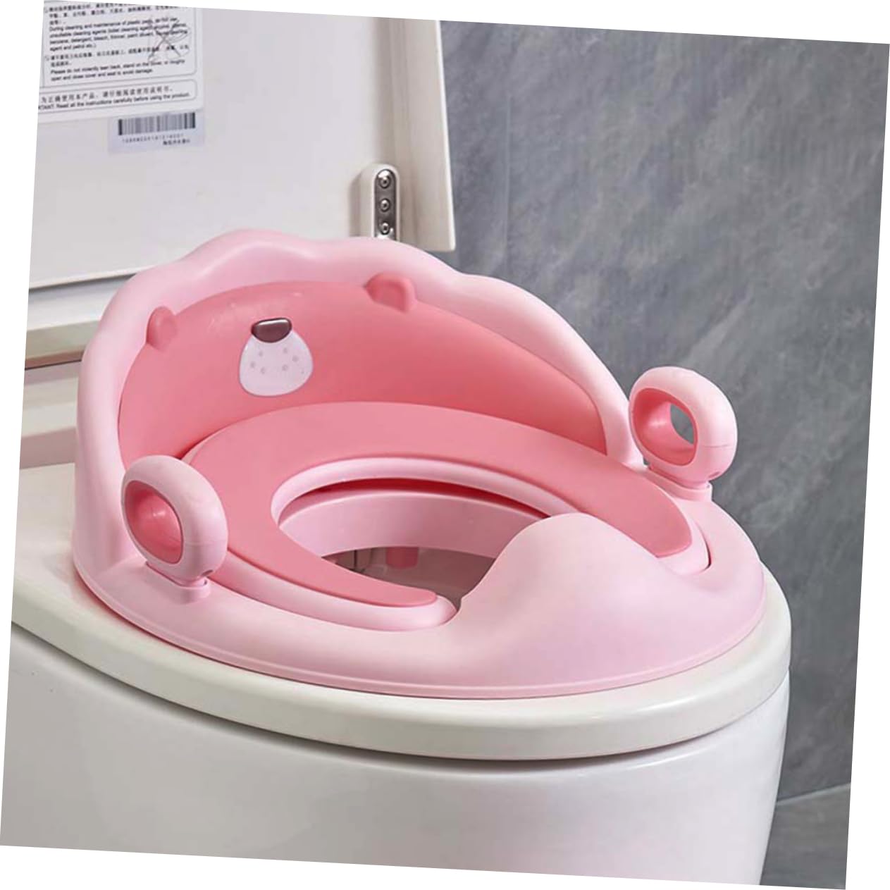 Asiento de Entrenamiento para Baño Infantil con Forma de León Rosa