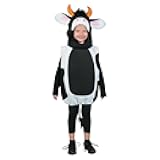 Cow Costume for Toddler & Baby - Deluxe Farm Animal Costume for Kids Halloween, Christmas Nativity & Bible Pageants | One Size Fits Most Children Ages 2-6 | Easy Pull-Over Design