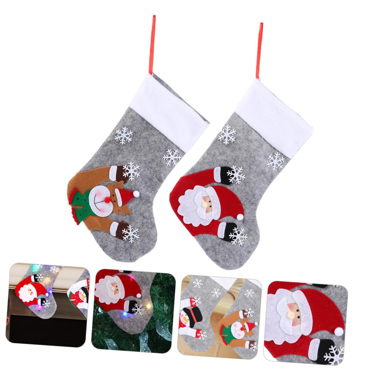 6stücke Leuchtende Weihnachtsstrümpfe Dekorative Socke Für Süßigkeitenaufbewahrung Und Festliche Deko Für Weihnachtsbaum Kamin Und Tür