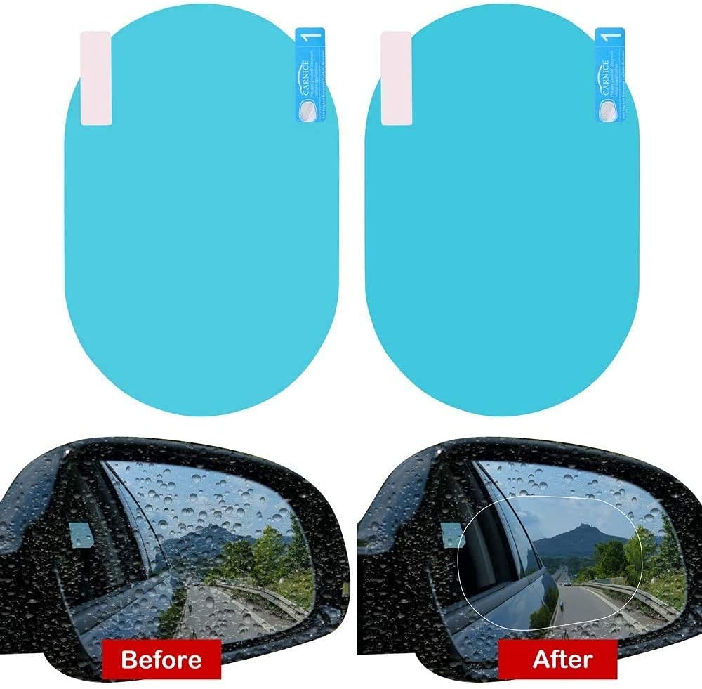 Allure Auto® Car Accessories Waterproof Anti Fog Film Rainproof Anti-Water Film Rear-View Mirror Film (Oval) Compatible with Nissan Quest