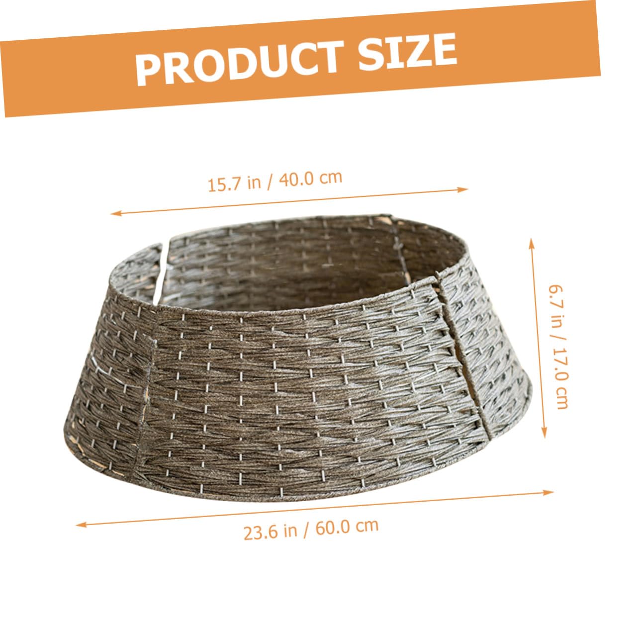 Collar de Árbol Navidad Plástico con Textura Ratán Falda Decorativa para Base Árbol Navideño Resistente para Interiores y Exteriores Decoración Hogar Festivos