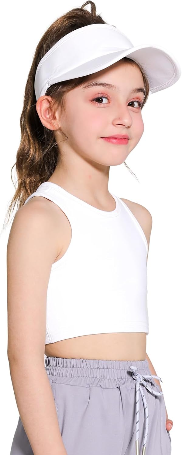 Girls Sports Bra Athletic Training Tank Tops Seamless Sleeveless Racerback Crop Tops for Kids Teens 5-12Y - Image 3
