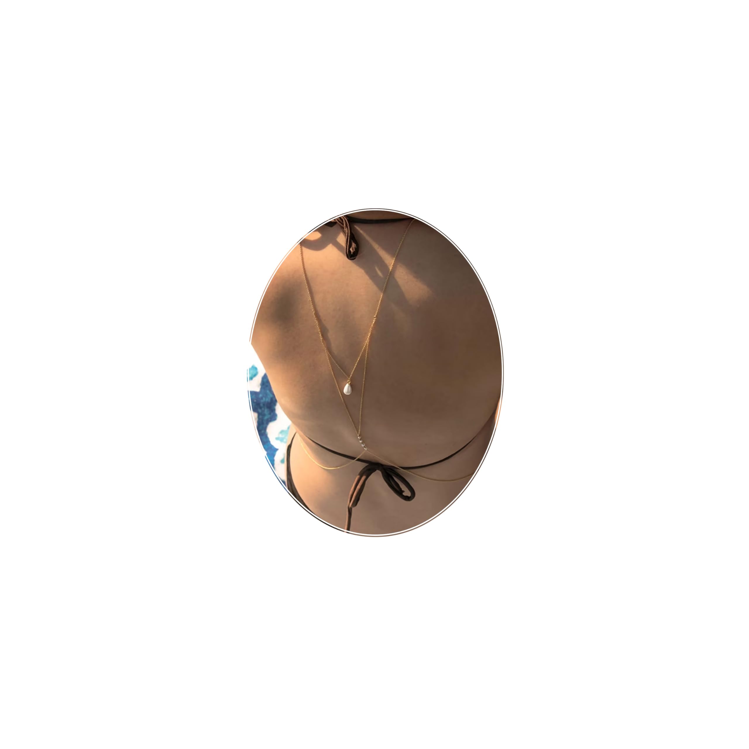 TayloverBack Necklace for Backless Dress Wedding Bridal Backdrop Necklace Gold Back Chain Long Drop Back Body Chain Jewelry for Women