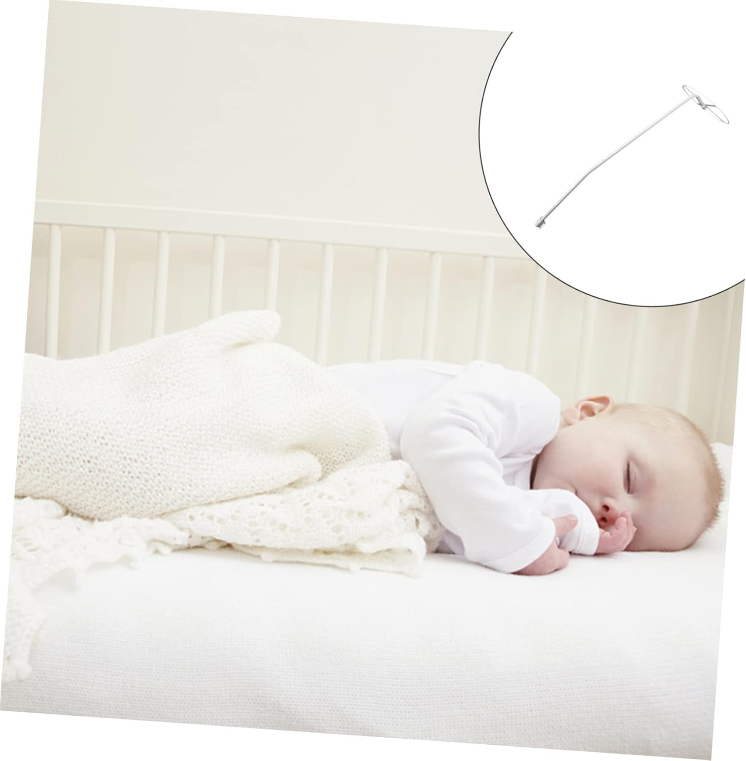 1 Set Net Bracket Baby Holder Baby Accessories Crib Canopy Cot Canopy Holder Crib Tent Bracket for Bed Net Stick Bed Canopy Crib Net Steel Clip-on Bed Curtain White