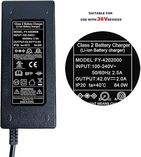 Miniatura 7 de Tres modelos similares de cargadores de batería de 42V 2A juntos para evitar comprar el modelo incorrecto, adecuado para scooters eléctricos de 36 V