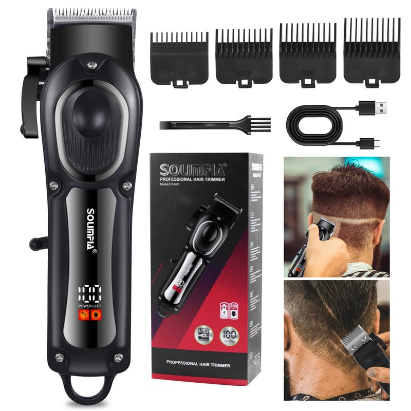 SOLIMPIA HT-670 Salon Series Professional Digital Display Cordless Hair Clipper Electric Hair Cutter Kit Wireless Hair Grooming Trimmers Set, Li-ion Battery 1500mAh 300 minutes Runtime-image-7