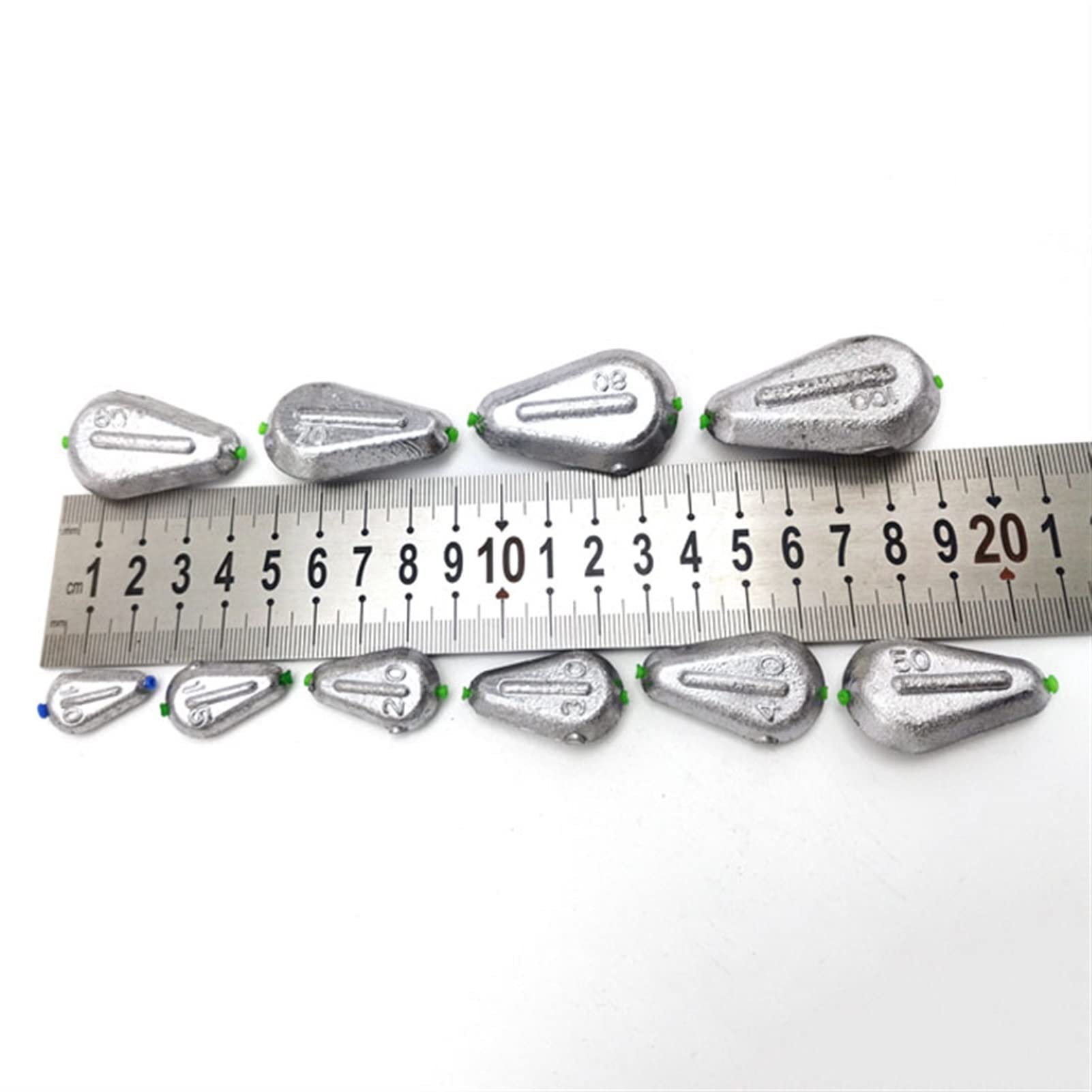 20 Piezas Pesos de Pesca en el mar Plomos de Pesca de Plomo con núcleo de plástico y báscula Pesas de Pesca con Forma de corazón de Pollo 10g 15g 20g 30g 40g 50g 80g 100g (Size : 100g)