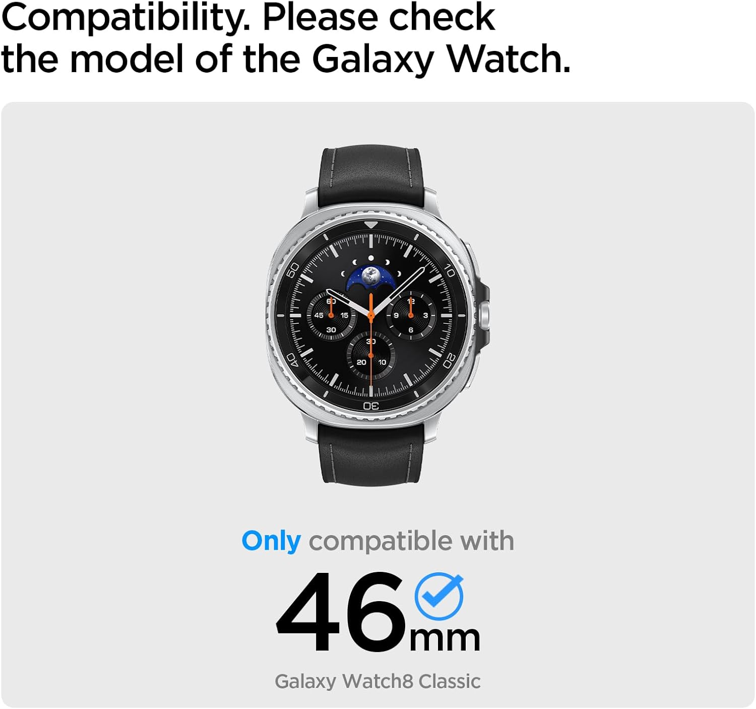 Spigen Bezel Tune (Diver) Designed for Samsung Galaxy Watch 8 Classic 46mm Bezel Ring Protector Adhesive Cover - Black